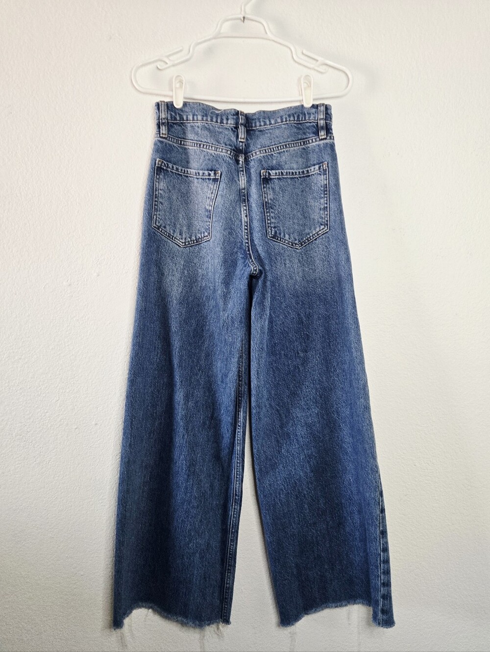 Frame Denim 100% Cotton Wide Leg High Waist Jeans Frayed Hem sz 26 - Picture 2 of 10